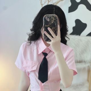 ÁO SƠ MI TAY NGẮN KÈM CÀ VẠT - LÊ PHƯƠNG BOUTIQUE