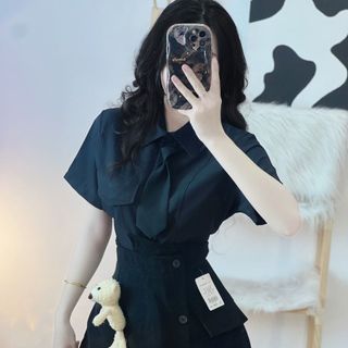ÁO SƠ MI TAY NGẮN KÈM CÀ VẠT - LÊ PHƯƠNG BOUTIQUE
