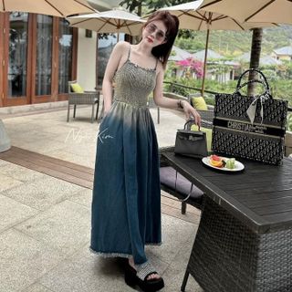 ĐẦM BÒ 2S LOANG MÀU CHUN ÔM NGỰC DÁNG DÀI - NHƯ Ý BOUTIQUE