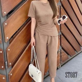 SET BỘ THUN GÂN TAY NGẮN RÚT EO ST087 - NHƯ Ý BOUTIQUE
