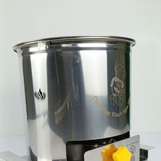 Nồi Lẩu Sâu Lòng Inox Size Đại Kèm Bếp Cồn - Bộ Bếp Lẩu Chuyên Dụng & Tiện Lợi Với Ngăn Châm Cồn, Chắn Gió Tốt