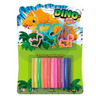 Đất nặn Kiddy Clay 12 màu 100G và 6 Khuôn và 1 dao cắt ST-DINO Thái Lan giá sỉ