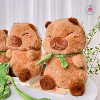 GẤU BÔNG CAPYBARA ĐEO ẾCH DỄ THƯƠNG SIZE 40CM