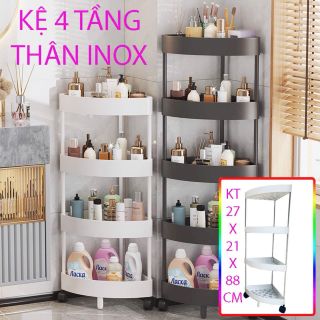 KỆ TAM GIÁC 4 TẦNG CÓ BÁNH XE THÂN INOX - BÈN TIỆN DỤNG giá sỉ