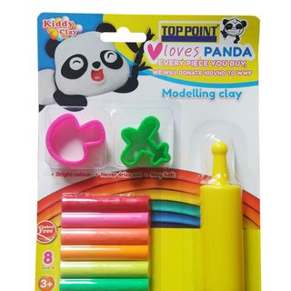 Đất nặn Kiddy Clay 8 màu + 2 khuôn + cây lăn ST-100-8+2SM/R Thái Lan giá sỉ