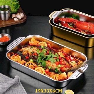 KHAY INOX ĐA NĂNG NẤU LẨU CÓ TAY CẦM giá sỉ