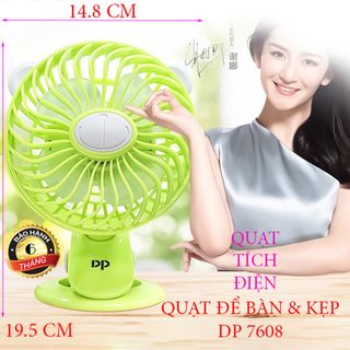 QUẠT TÍCH ĐIỆN ĐỂ BÀN & KẸP DP 7608 SIÊU MÁT giá sỉ