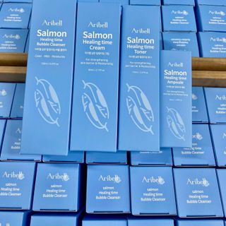 BỘ 4 MÓN MỸ PHẨM PHỤC HỒI CẤP ẨM DÀNH CHO DA KHÔ NHẠY CẢM SALMON CÁ HỒI KOREA
