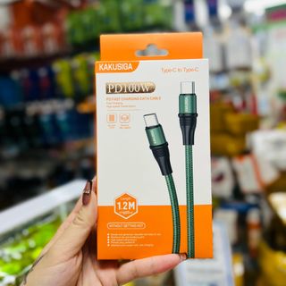 Cáp Sạc Nhanh kaku PD 100W 2 đầu typeC - Chiều dài dây 1,2m - bọc dù bền đẹp
