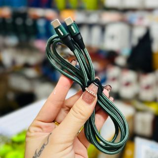 Cáp Sạc Nhanh kaku PD 100W 2 đầu typeC - Chiều dài dây 1,2m - bọc dù bền đẹp