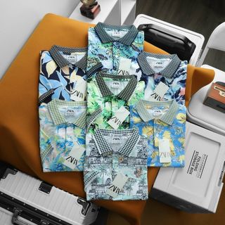 Áo hoa lá ngày hè cho ae đi biển, chất 100% cotton