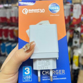 Củ sạc 18W chính hãng Kaku 3 cổng sạc nhanh 18W