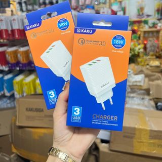 Củ sạc 18W chính hãng Kaku 3 cổng sạc nhanh 18W
