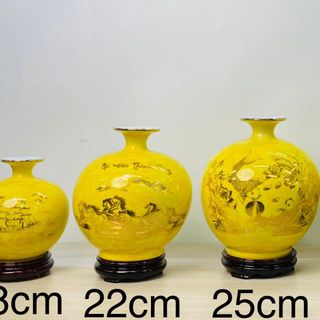 Bình Hút Lộc Dán Decal Vàng Kim Gốm Sứ Bát Tràng - Phúc Lộc Viên Minh
