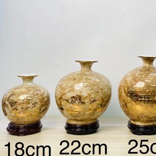 Bình Hút Lộc Dán Decal Vàng Kim Gốm Sứ Bát Tràng - Phúc Lộc Viên Minh