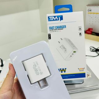 Củ sạc chính hãng TMT A3 - 40W 3 cổng sạc chuẩn công suất 2 cổng tyC sạc nhanh 20w 1 cổng usb sạc nhanh QC3.0 Công nhệ toả nhiệt, chống cháy, bảo vệ quá dòng, quá áp, quá tải, ngắn mạch