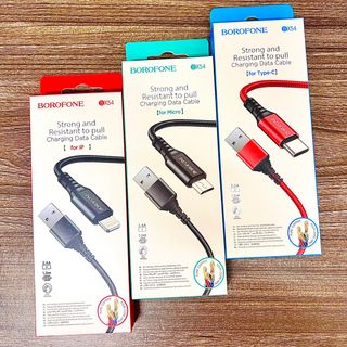 Cáp sạc chính hãng Borofone BX54 Còn 2 chân : ip và tyC Hỗ trợ sạc 2.4A