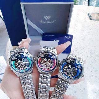 ĐỒNG HỒ NAM CHÍNH HÃNG FUNMEI AUTOMATIC MẶT VIỀN MÀU ĐI KÈM TEM BẢO HÀNH KÍCH HOẠT ĐIỆN TỬ giá sỉ