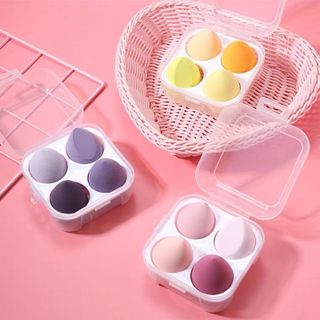 🌹 Set 4 Bông Mút Trang Điểm Kèm Hộp Đựng Xinh Xắn