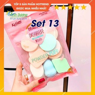 🔥 Bộ 13 bông phấn kem nền dẻo BEAUTY POWDER PUFF 🔥 giá sỉ