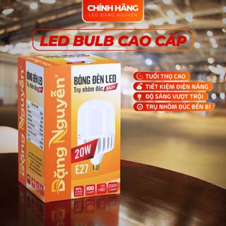 Đèn LED BULB 20W TRỤ NHÔM - Tản nhiệt tốt, độ sáng ổn định, tuổi thọ trên 30000 giờ bảo hành 2 năm.
