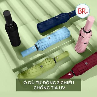 Ô dù mở tự động 2 chiều thông minh 10 nan chống tia UV - Ô che mưa, che nắng chống thấm nước gấp gọn tiện lợi