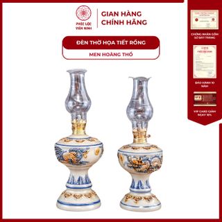 Vật Phẩm Thờ Men Hoàng Thổ Họa Tiết Đắp Nổi Gốm Sứ Bát Tràng - Phúc Lộc Viên Minh