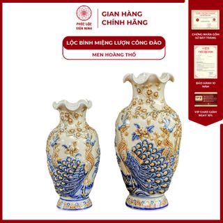 Vật Phẩm Thờ Men Hoàng Thổ Họa Tiết Đắp Nổi Gốm Sứ Bát Tràng - Phúc Lộc Viên Minh