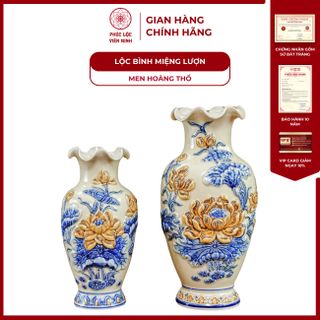 Vật Phẩm Thờ Men Hoàng Thổ Họa Tiết Đắp Nổi Gốm Sứ Bát Tràng - Phúc Lộc Viên Minh giá sỉ