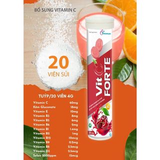 Viên C sủi bổ sung Vitamin C 4g đủ vị cam chanh dâu việt quất actiso hồng sâm tăng lực