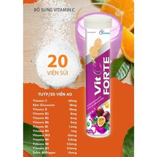 Viên C sủi bổ sung Vitamin C 4g đủ vị cam chanh dâu việt quất actiso hồng sâm tăng lực