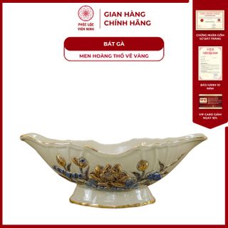 Vật Phẩm Thờ Men Hoàng Thổ Họa Tiết Đắp Nổi Vẽ Vàng 24K Gốm Sứ Bát Tràng - Phúc Lộc Viên Minh giá sỉ