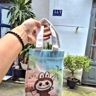 TÚI VẢI CANVAS ĐỰNG LY CỐC GIỮ NHIỆT LABUBU MS1102