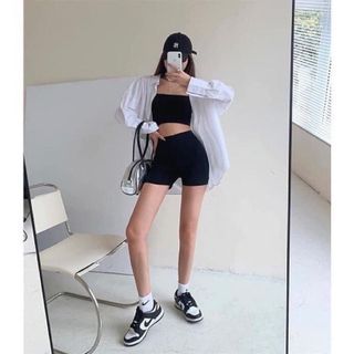 Quần legging đùi nâng mông dáng ôm co giãn phong cách thể thao cá tính 38-70kg