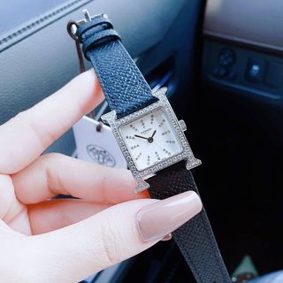 ĐỒNG HỒ NỮ CAO CẤP HEMES DÂY DA MẶT TIA NIỀNG ĐÁ BẠC 1