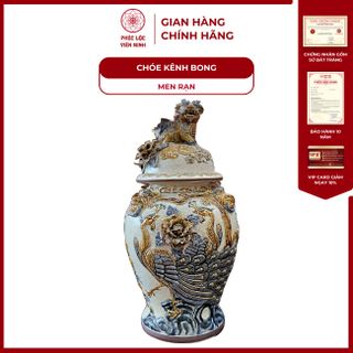 Vật Phẩm Thờ Men Rạn Cổ Họa Tiết Đắp Nổi Gốm Sứ Bát Tràng - Phúc Lộc Viên Minh