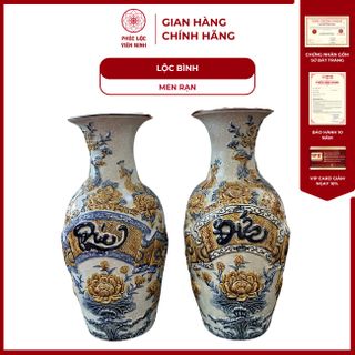 Vật Phẩm Thờ Men Rạn Cổ Họa Tiết Đắp Nổi Gốm Sứ Bát Tràng - Phúc Lộc Viên Minh