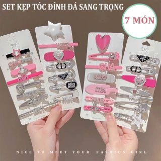 SET KẸP TÓC ĐÍNH ĐÁ 7 MÓN SANG TRỌNG giá sỉ