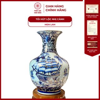 Tỏi Hút Lộc Men Lam, Men Lam Vàng Kim Gốm Sứ Bát Tràng - Phúc Lộc Viên Minh giá sỉ