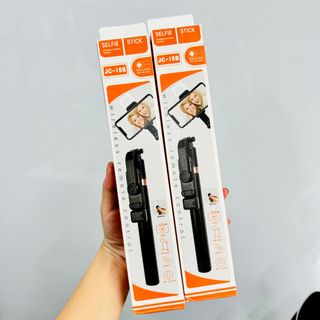 Gậy chụp ảnh JC-15 và JC-15S Độ dài thu gọn : 30cm Độ dài tối đa : 180cm Chân tripod chắc chắn Kẹp xoay 360 độ Nút bấm kết nối blt 4.2, kết nối tối đa 10m