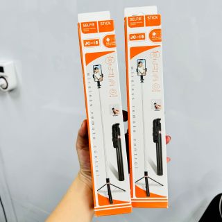 Gậy chụp ảnh JC-15 và JC-15S Độ dài thu gọn : 30cm Độ dài tối đa : 180cm Chân tripod chắc chắn Kẹp xoay 360 độ Nút bấm kết nối blt 4.2, kết nối tối đa 10m