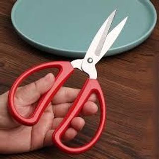 Kéo bếp inox cán nhựa đỏ 20cm (lưỡi 8cm)