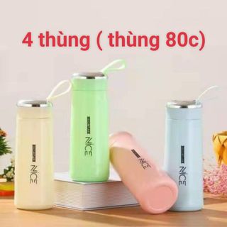 Bình nước cho bé thủy tinh bọc nhựa cách nhiệt hình dễ thương cỡ mini 350ml giá sỉ