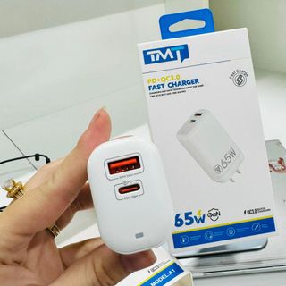 Củ sạc chính hãng TMT A1 - 65W 2 cổng sạc chuẩn công suất 1 cổng tyC sạc nhanh 45W 1 cổng usb sạc nhanh 20W Công nhệ toả nhiệt, chống cháy, bảo vệ quá dòng, quá áp, quá tải, ngắn mạch giá sỉ