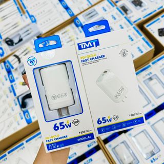 Củ sạc chính hãng TMT A1 - 65W 2 cổng sạc chuẩn công suất 1 cổng tyC sạc nhanh 45W 1 cổng usb sạc nhanh 20W Công nhệ toả nhiệt, chống cháy, bảo vệ quá dòng, quá áp, quá tải, ngắn mạch