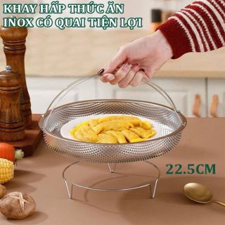 KHAY HẤP THỨC ĂN INOX 22.5CM CÓ QUAI XÁCH giá sỉ