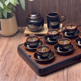 Bộ Ấm Chén Cao Cấp Gốm Sứ Bát Tràng - Phúc Lộc Viên Minh