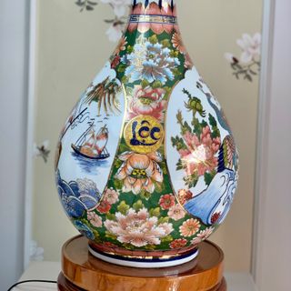 Tỳ Bà Men Lam Vẽ VK & Men Màu Vẽ VK Gốm Sứ Bát Tràng - Phúc Lộc Viên Minh