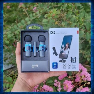 Micro thu âm cài áo K9 không dây thế hệ mới, lọc ồn, thu xa khi quay video, livetream