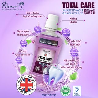 Nước súc miệng hàng ngày Glowel Total Care Absolute Ice 6in1 500ml Xuất xứ Anh quốc giá sỉ